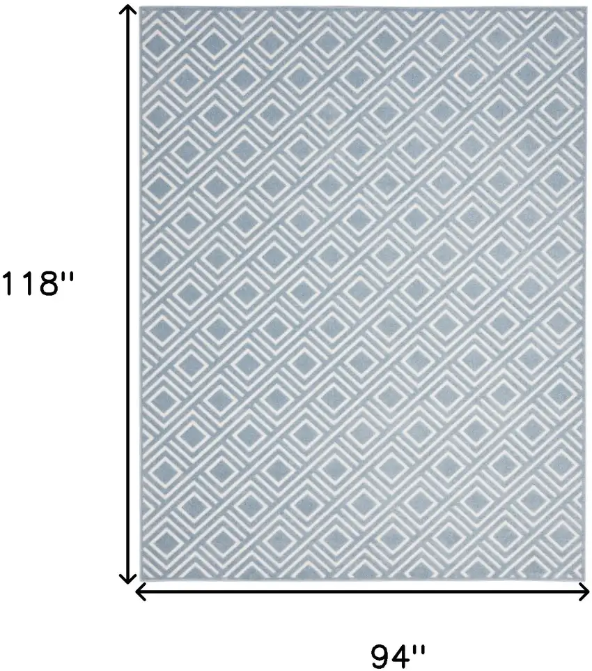 Blue Geometric Area Rug Photo 3