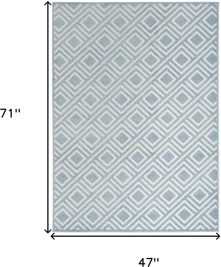 Blue Geometric Area Rug Photo 3