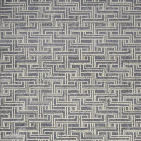 Blue Geometric Distressed Area Rug Photo 3