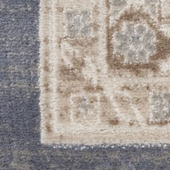 Blue Geometric Distressed Area Rug Photo 8