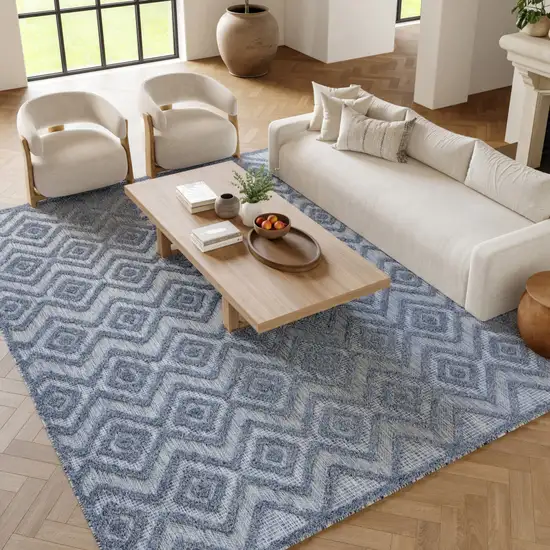 Blue Indoor Outdoor Area Rug Photo 4