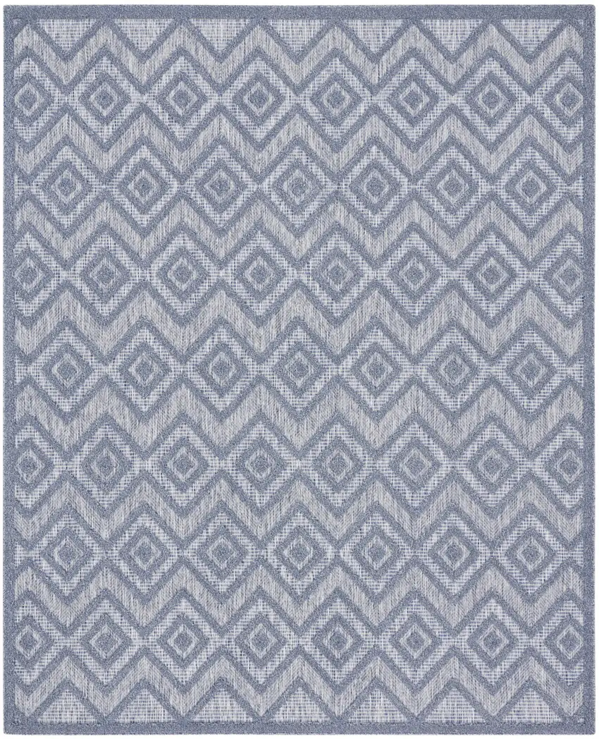 Blue Geometric Flatweave Area Rug Photo 1