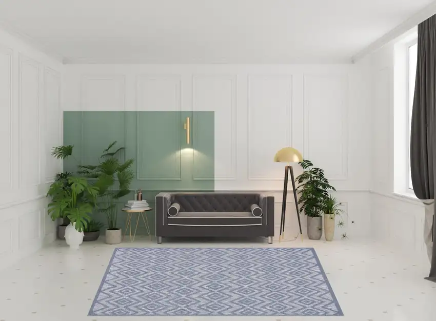 Blue Geometric Flatweave Area Rug Photo 2