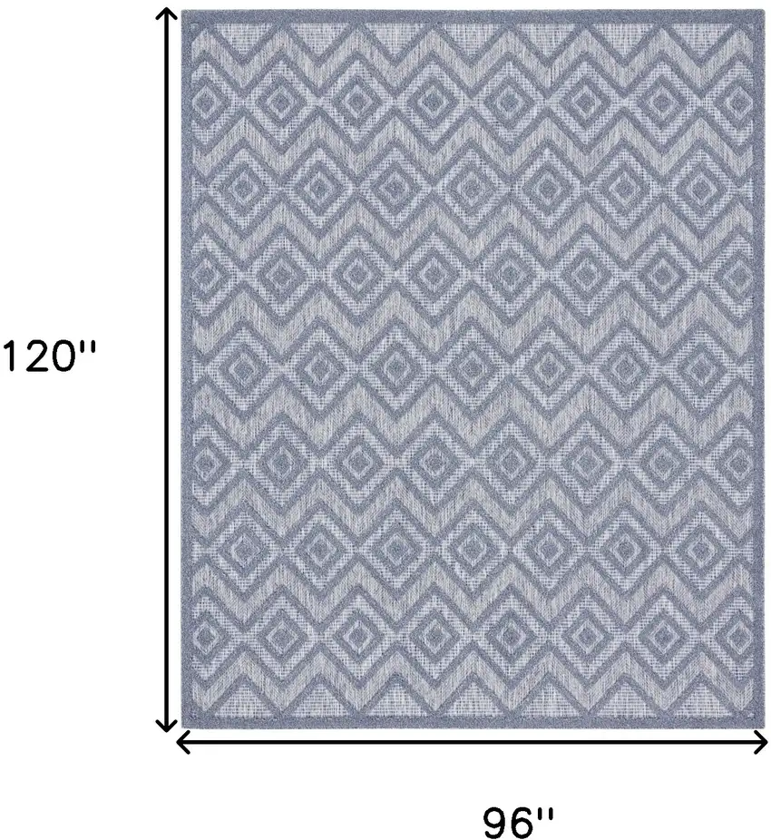 Blue Geometric Flatweave Area Rug Photo 8