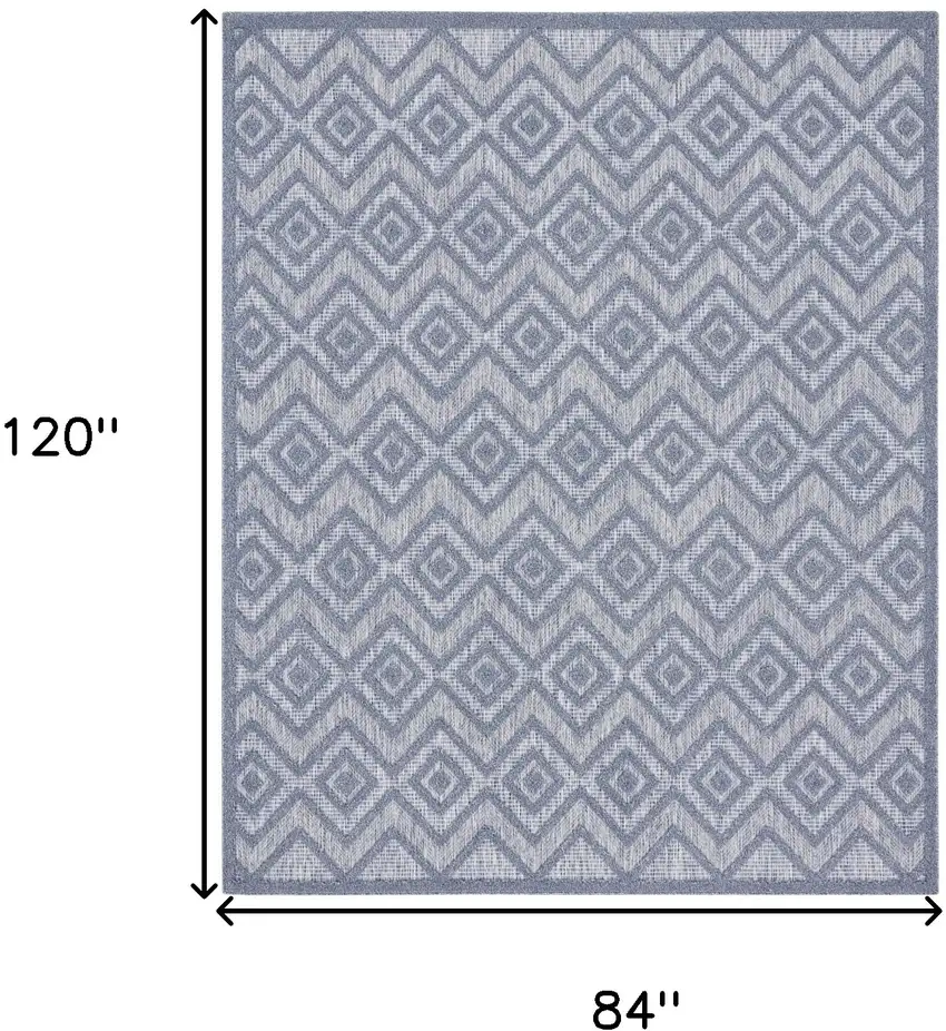 Blue Geometric Flatweave Area Rug Photo 8