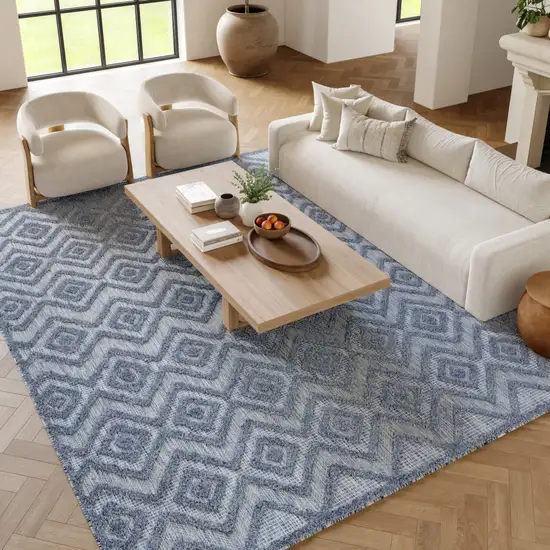 Blue Indoor Outdoor Area Rug Photo 4