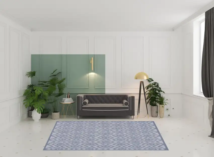 Blue Geometric Flatweave Area Rug Photo 2