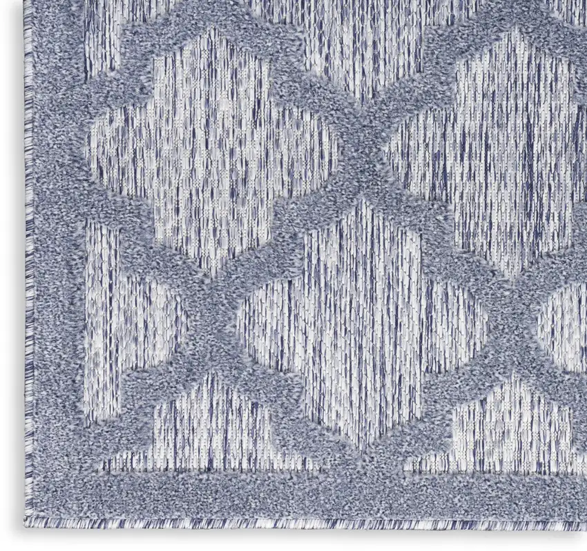 Blue Geometric Flatweave Area Rug Photo 3