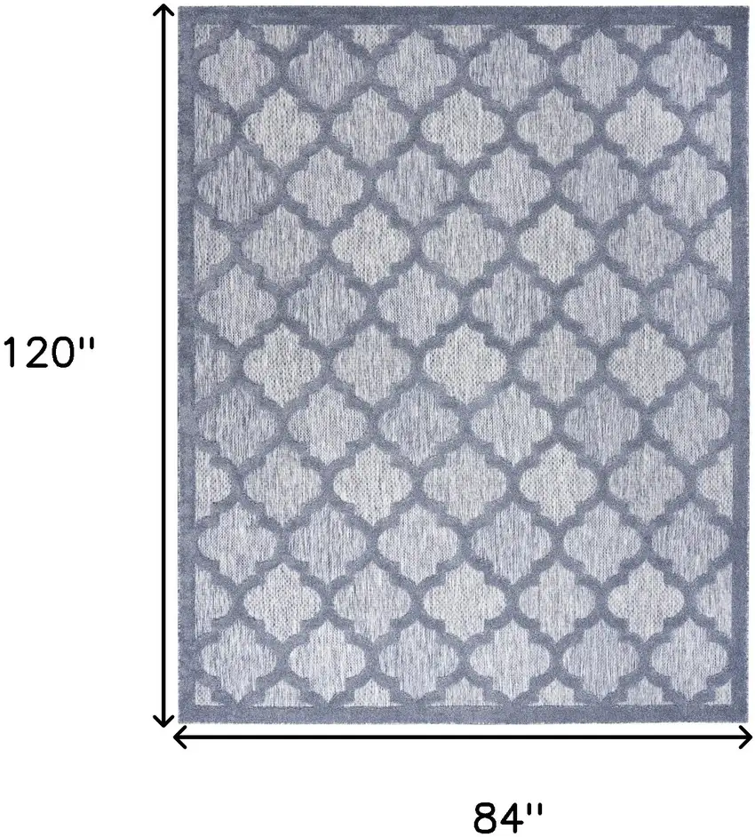 Blue Geometric Flatweave Area Rug Photo 7
