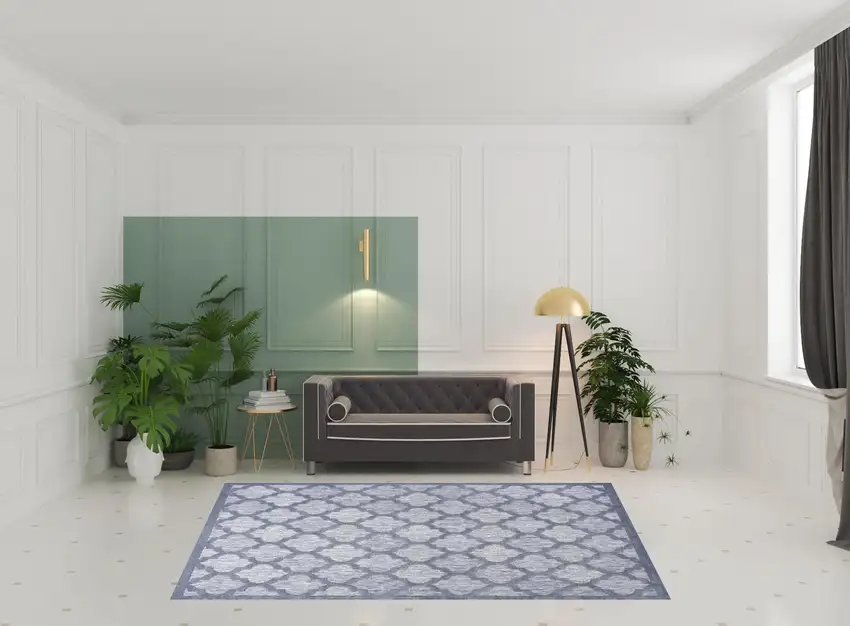 Blue Geometric Flatweave Area Rug Photo 2