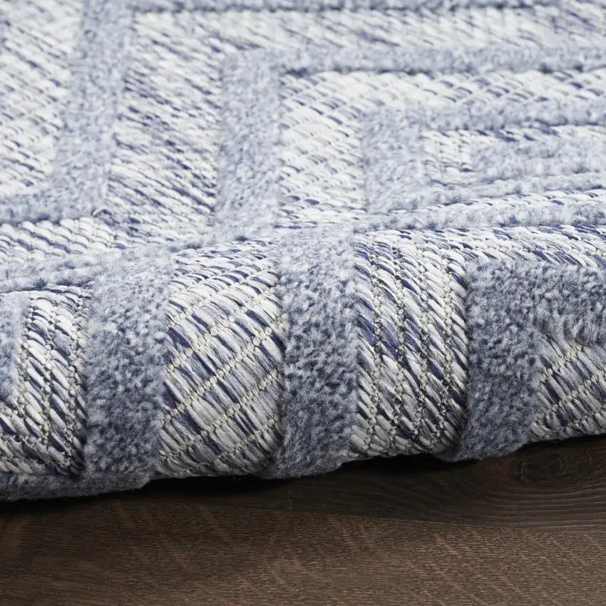 Blue Geometric Flatweave Area Rug Photo 9