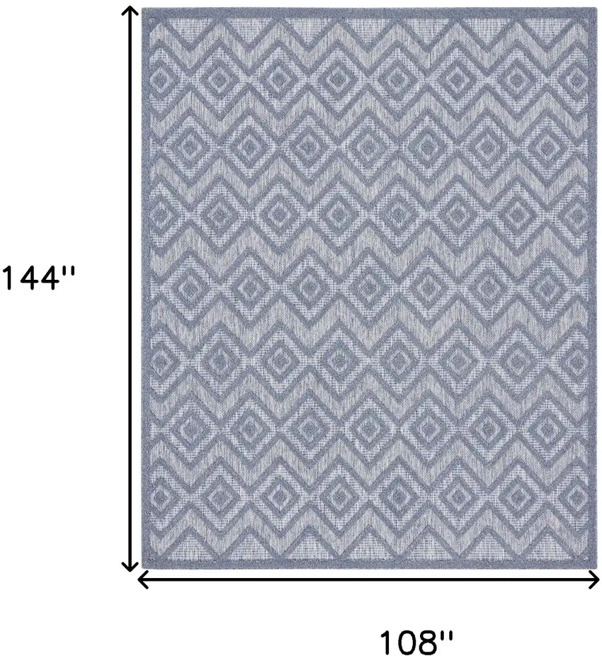 Blue Geometric Flatweave Area Rug Photo 7