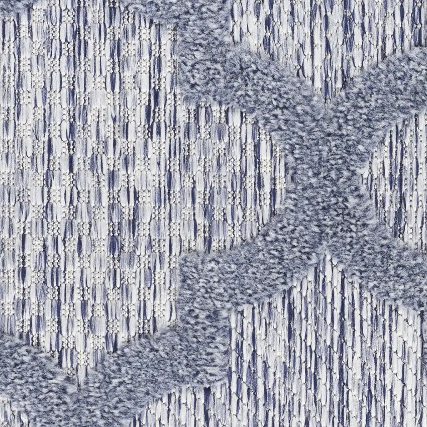 Blue Geometric Flatweave Area Rug Photo 4