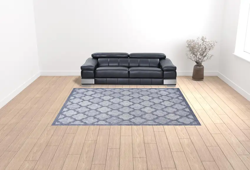 Blue Geometric Flatweave Area Rug Photo 2