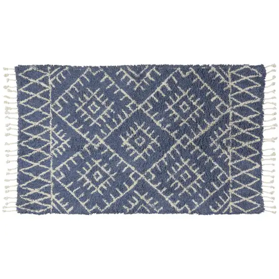 Blue Geometric Hand Tufted Area Rug Photo 7
