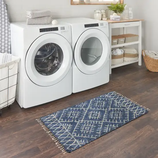 Blue Geometric Hand Tufted Area Rug Photo 6