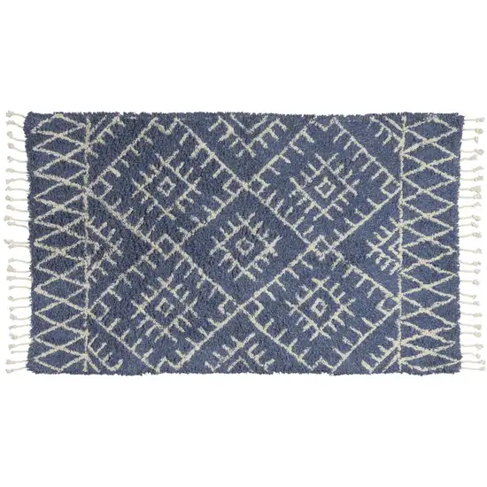 Blue Geometric Hand Tufted Area Rug Photo 3