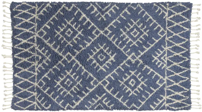 Blue Geometric Hand Tufted Area Rug Photo 3