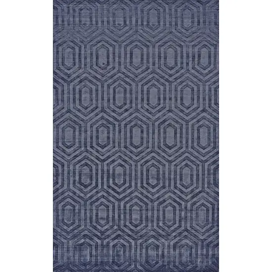 Blue Geometric Hand Woven Area Rug Photo 2