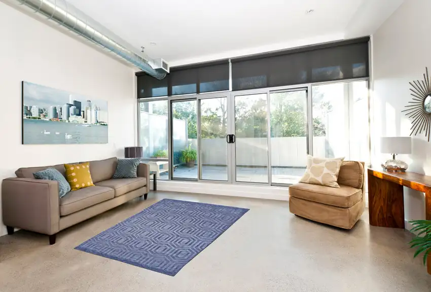 Blue Geometric Hand Woven Area Rug Photo 7