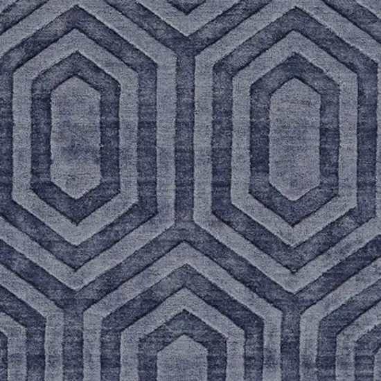 Blue Geometric Hand Woven Area Rug Photo 9