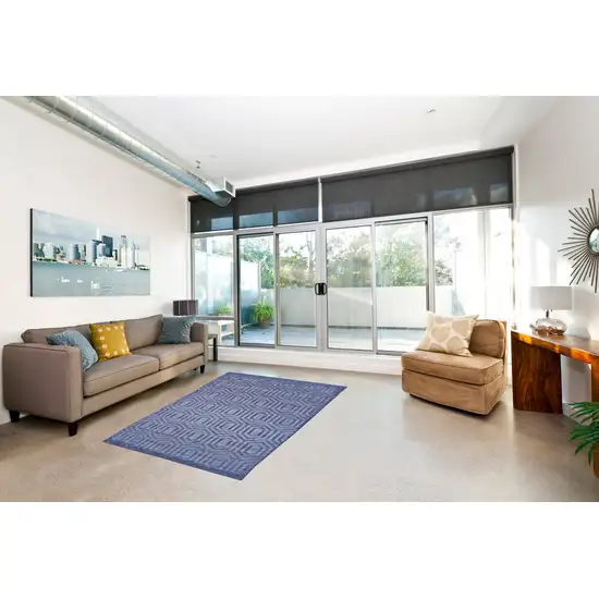 Blue Geometric Hand Woven Area Rug Photo 6