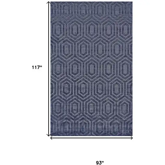 Blue Geometric Hand Woven Area Rug Photo 3