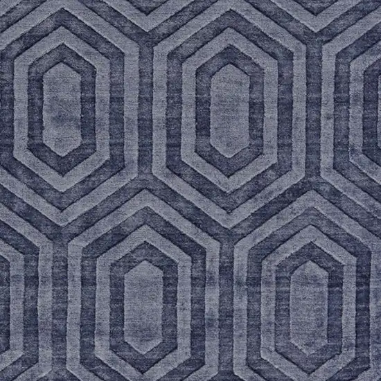Blue Geometric Hand Woven Area Rug Photo 5