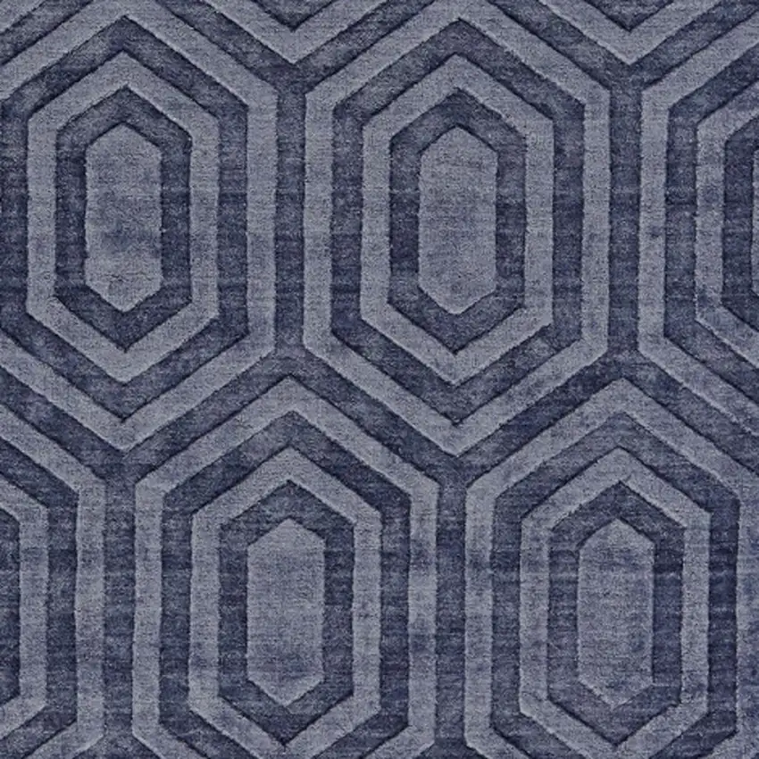 Blue Geometric Hand Woven Area Rug Photo 5