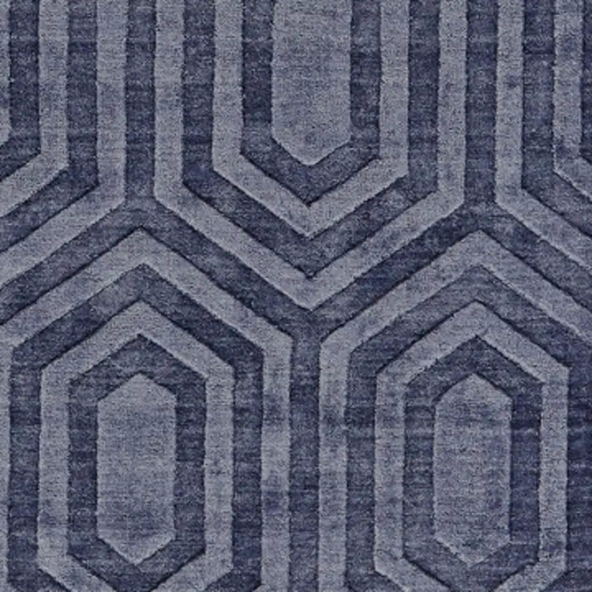 Blue Geometric Hand Woven Area Rug Photo 4