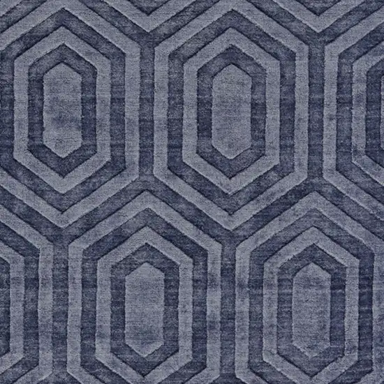 Blue Geometric Hand Woven Area Rug Photo 9