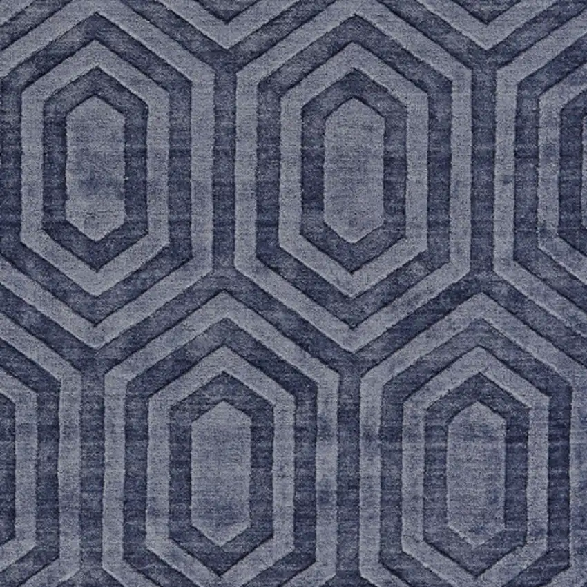 Blue Geometric Hand Woven Area Rug Photo 9