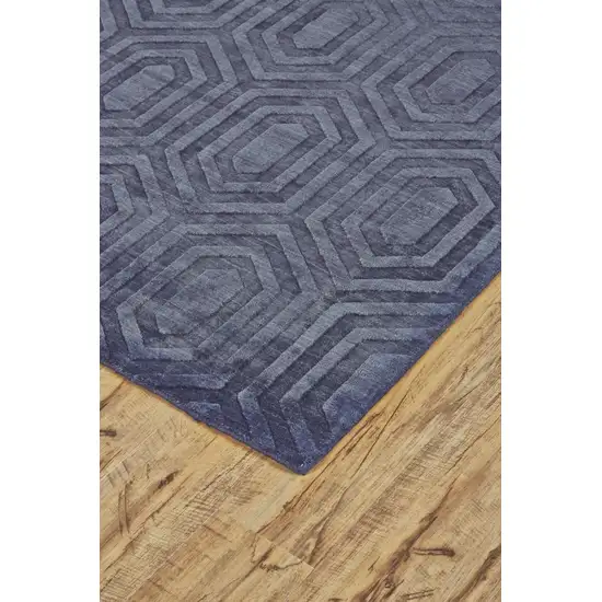 Blue Geometric Hand Woven Area Rug Photo 8