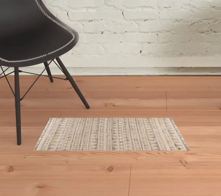 Blue Geometric Hand Woven Area Rug Photo 2