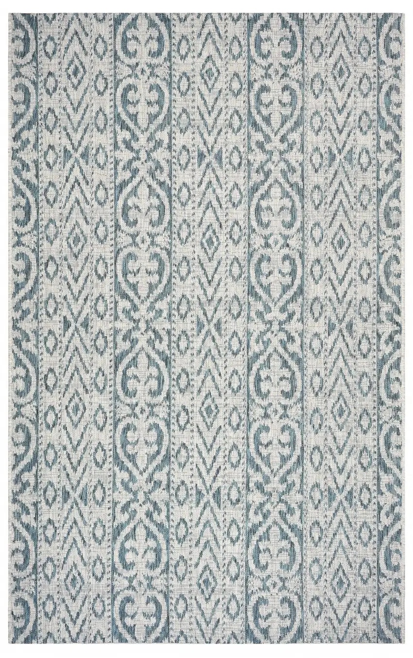 Blue And White Indoor Outdoor Area Rug Photo 3