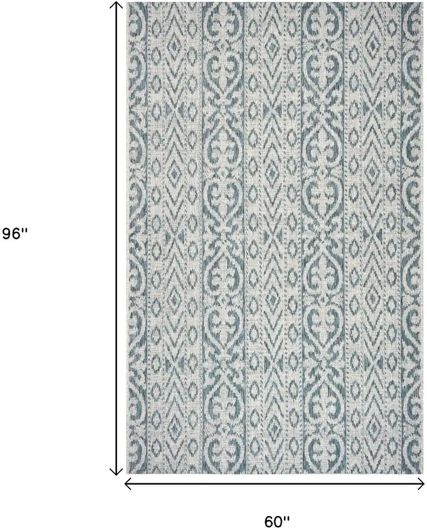 Blue And White Indoor Outdoor Area Rug Photo 9