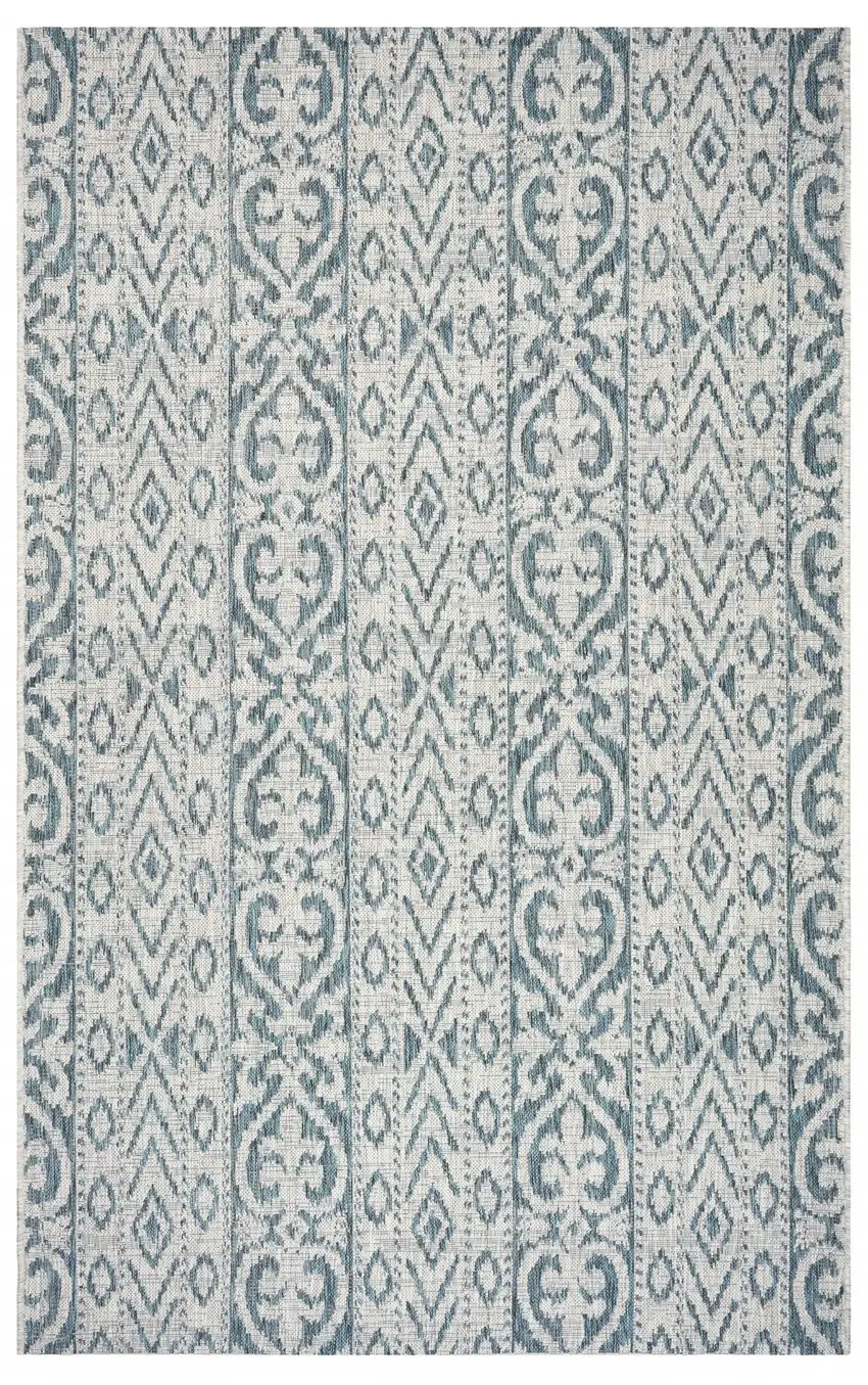 Blue Geometric Indoor Outdoor Area Rug Photo 7