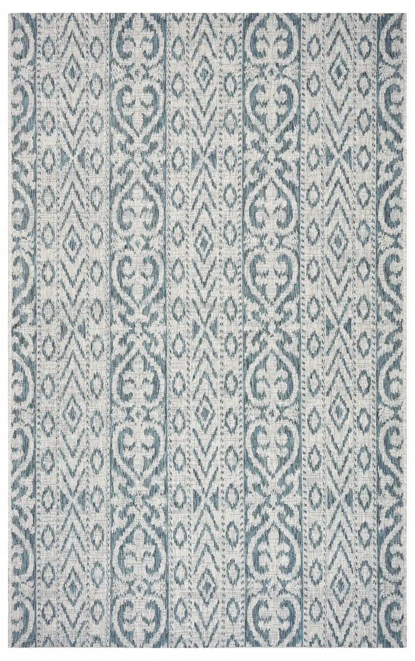 Blue Geometric Indoor Outdoor Area Rug Photo 1
