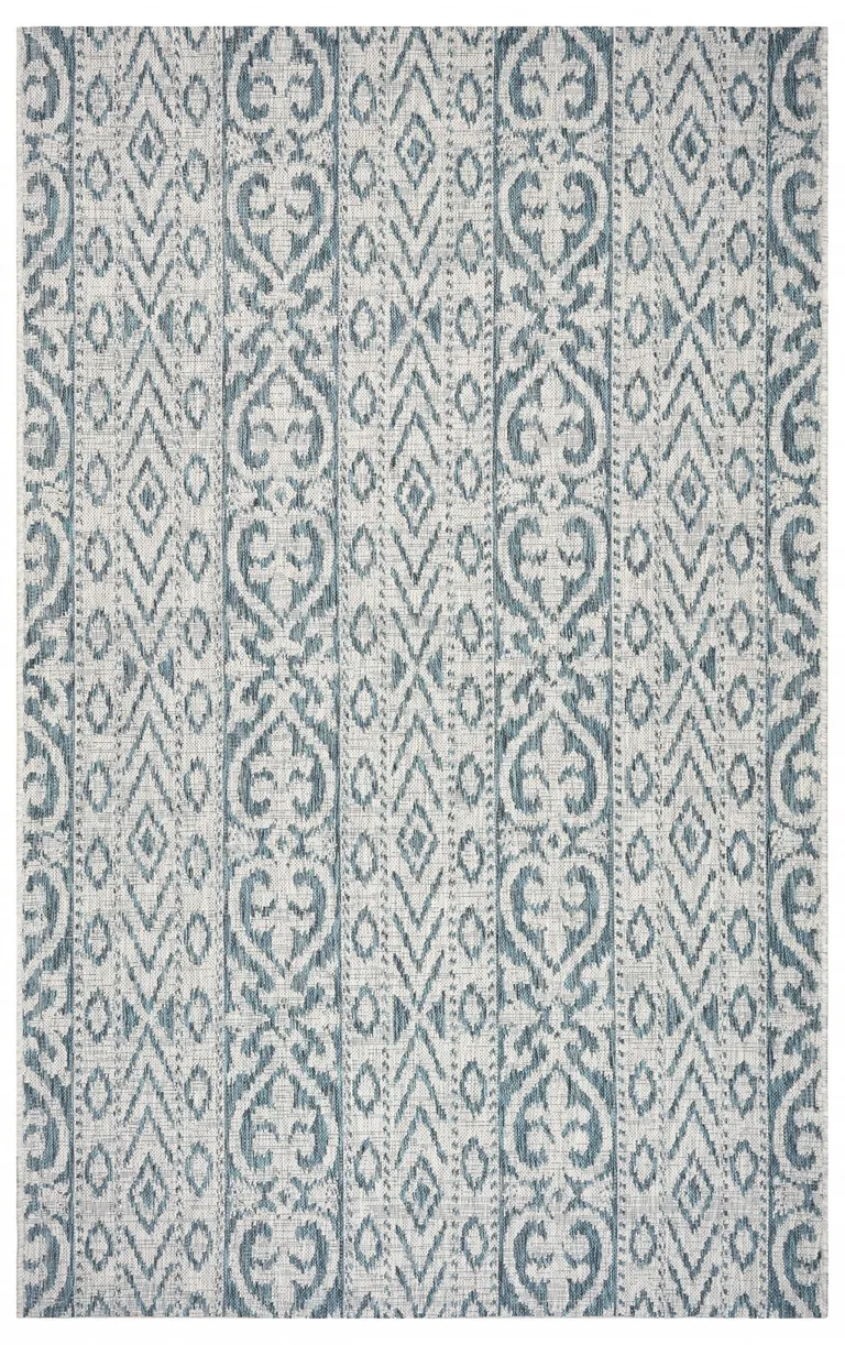 Blue Geometric Indoor Outdoor Area Rug Photo 1