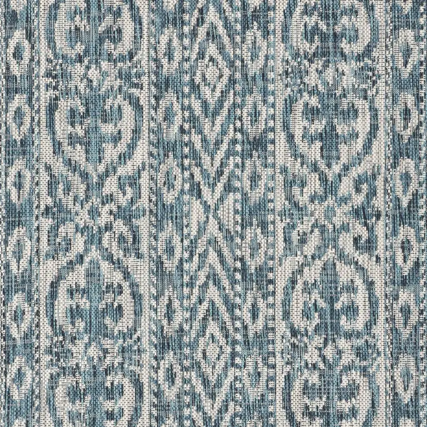 Blue Geometric Indoor Outdoor Area Rug Photo 2