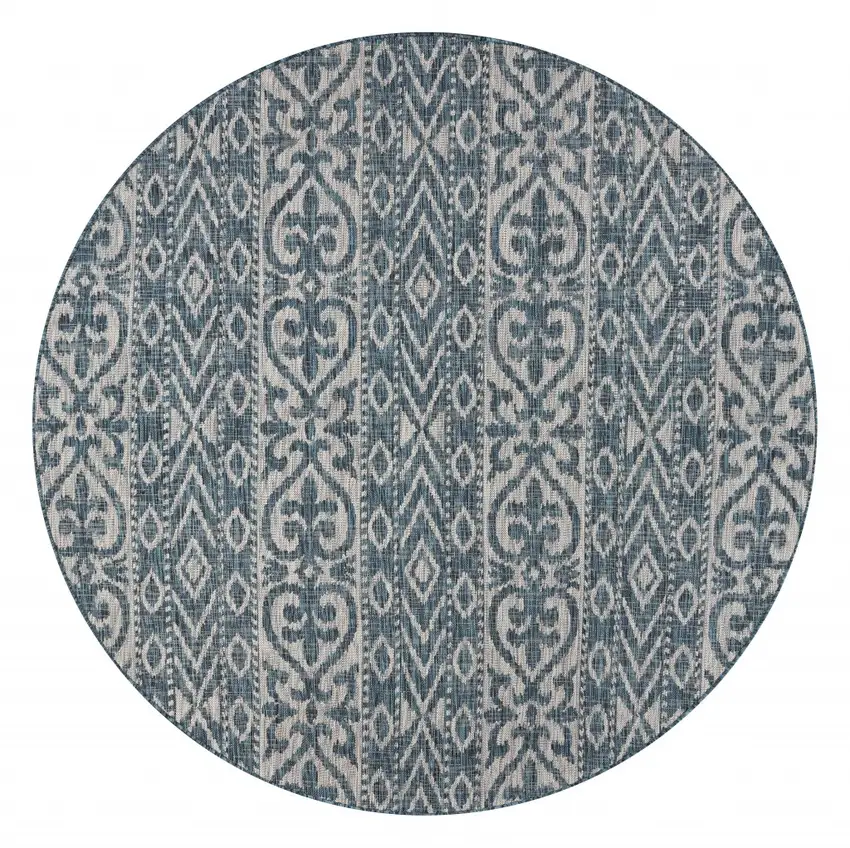 Blue Geometric Indoor Outdoor Area Rug Photo 1