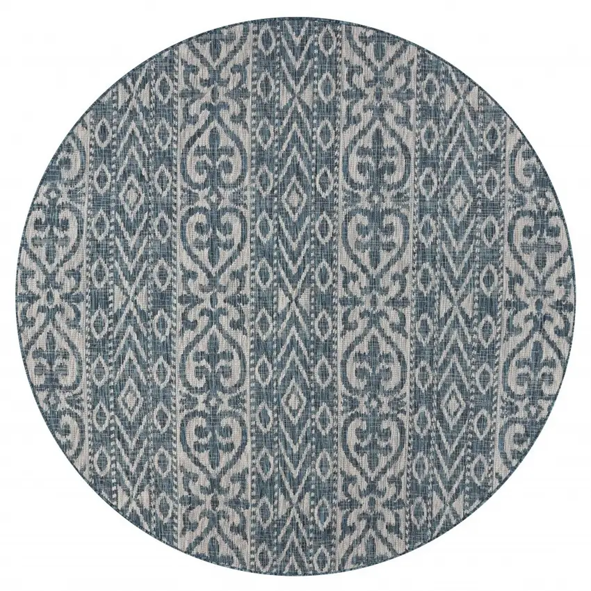 Blue And Gray Indoor Outdoor Area Rug Photo 5