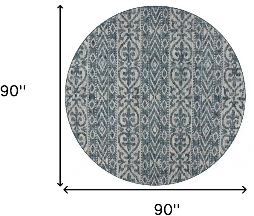 Blue And Gray Indoor Outdoor Area Rug Photo 3