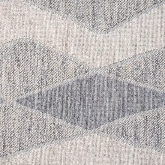 Blue and Gray Abstract Geometric Indoor Outdoor Area Rug Photo 8
