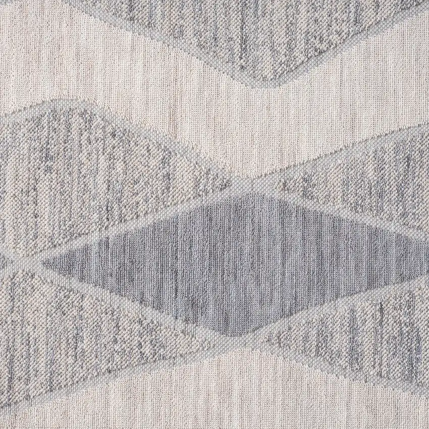 Blue and Gray Abstract Geometric Indoor Outdoor Area Rug Photo 8