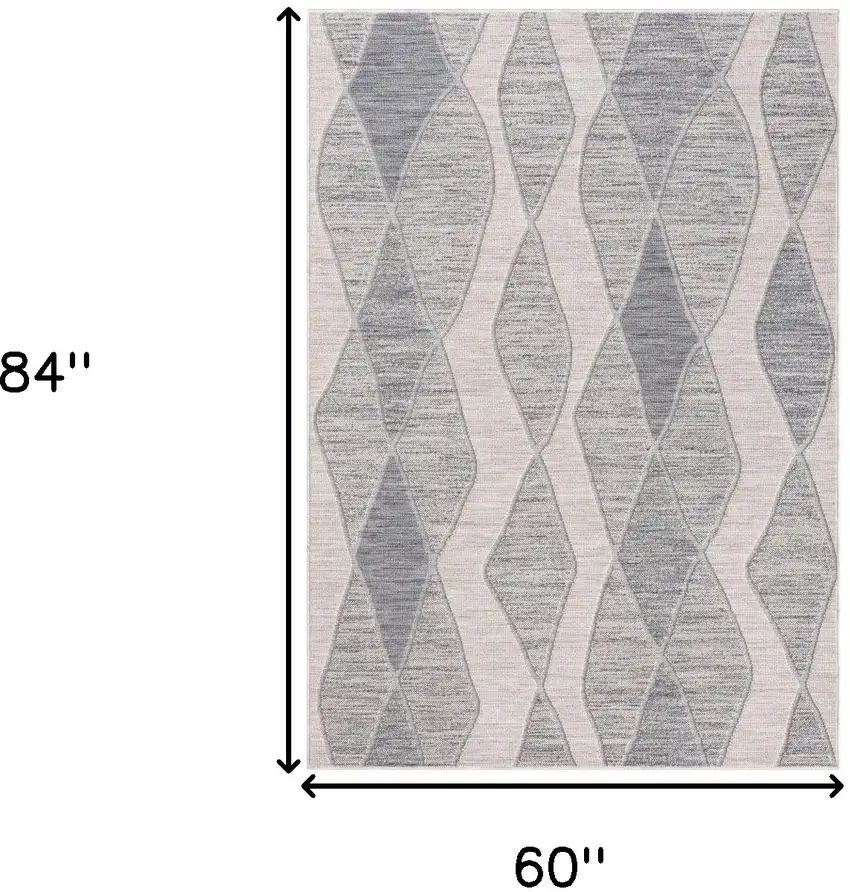 Blue Geometric Indoor Outdoor Area Rug Photo 8
