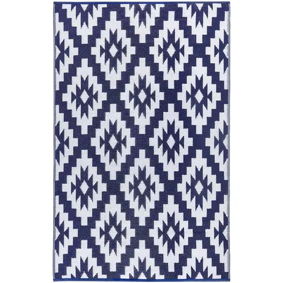 Blue Geometric Indoor Outdoor Area Rug Photo 2