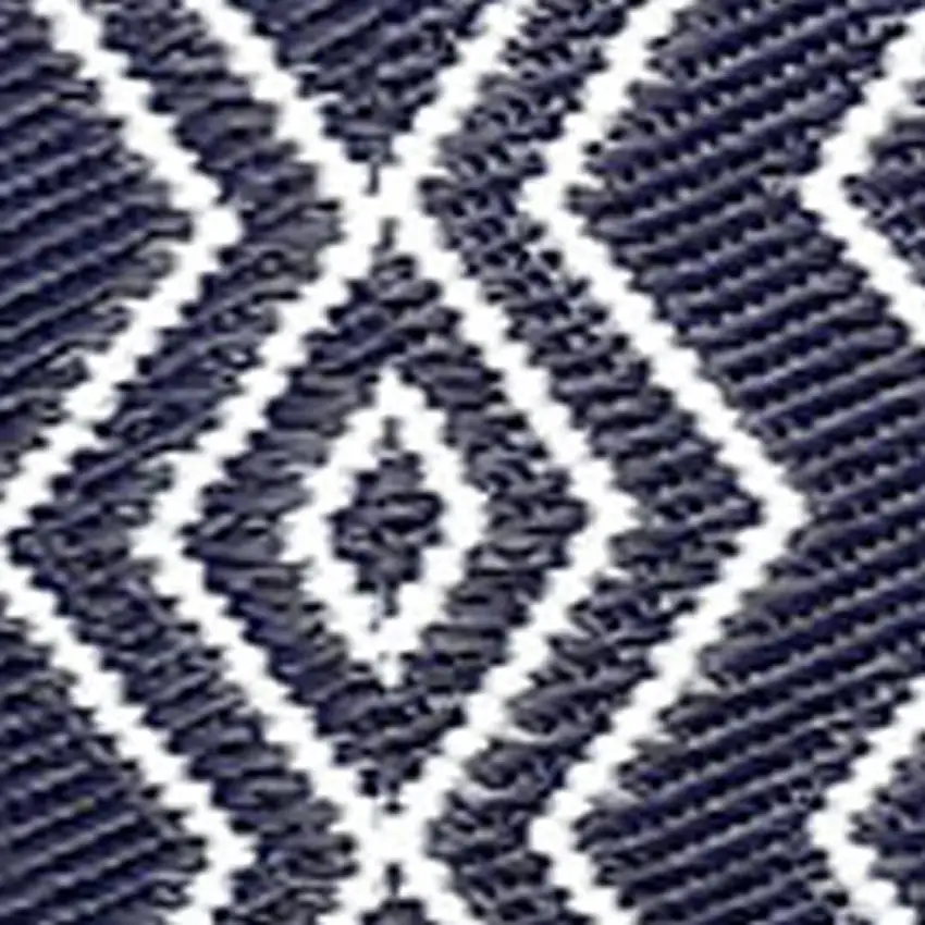 Blue Geometric Machine Braided Distressed Area Rug With UV Protection Photo 5