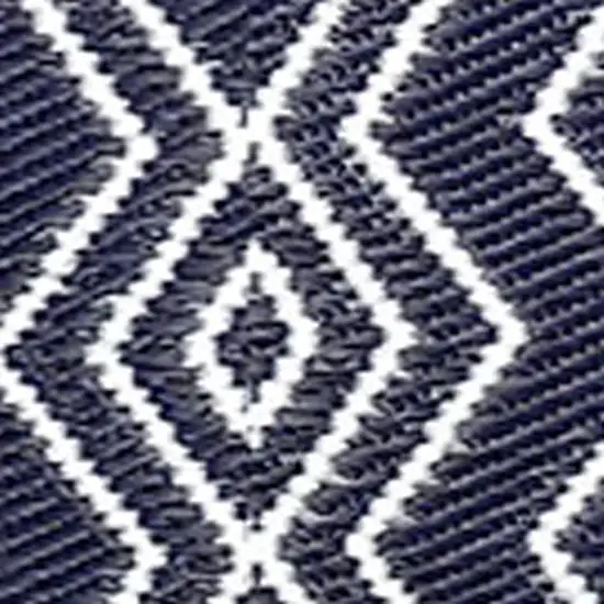 Blue Geometric Machine Braided Distressed Area Rug With UV Protection Photo 5