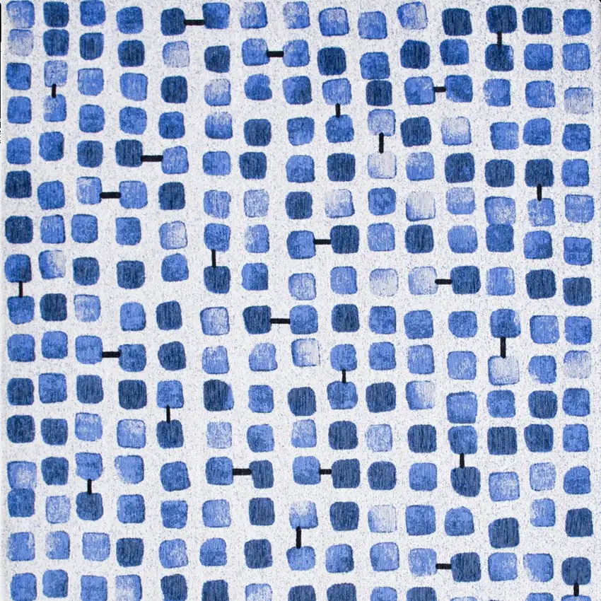 Blue Geometric Non Skid Area Rug Photo 7